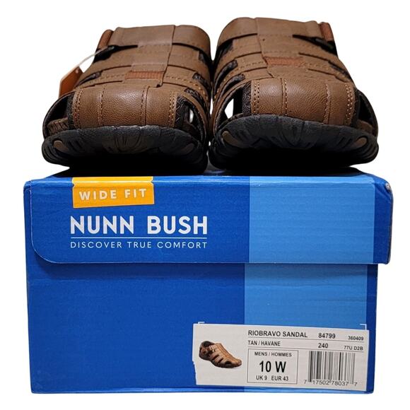 Nunn Bush Men Rio Bravo Fisherman Sport Sandals Size US 10W Tan Faux Leather - Picture 4 of 4